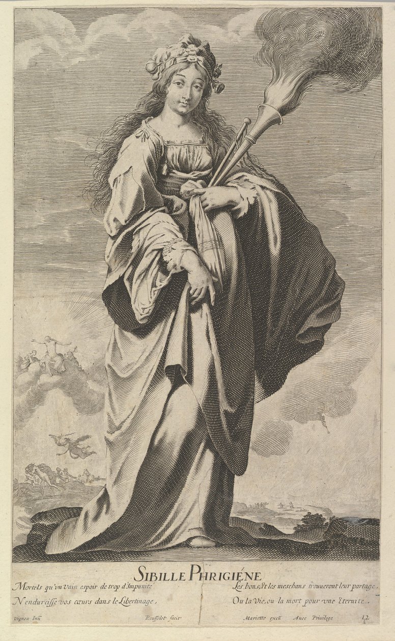 Sibila frígia, c. 1635. Criadores: Gilles Rousselet, Abraham Bosse. de Gilles Rousselet and Abraham Bosse