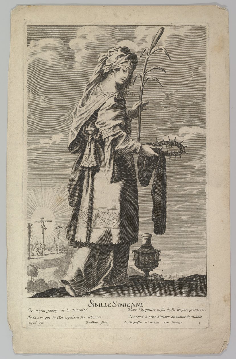Samian Sibyl, c. 1635. Criadores: Gilles Rousselet, Abraham Bosse. de Gilles Rousselet and Abraham Bosse