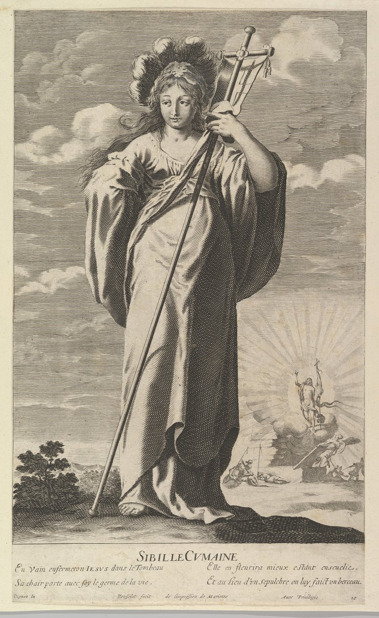 Sibila de Cumas, c. 1635. Criadores: Gilles Rousselet, Abraham Bosse. de Gilles Rousselet and Abraham Bosse