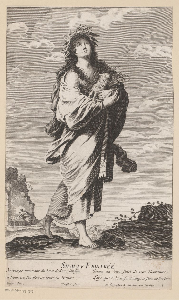 Sibila de Erythrae, com Maria com a criança no fundo
Sibyl of Erythrae (título sobre o objecto)
Sibyls (título da série)
Les Sibylles (título da série) de Gilles Rousselet