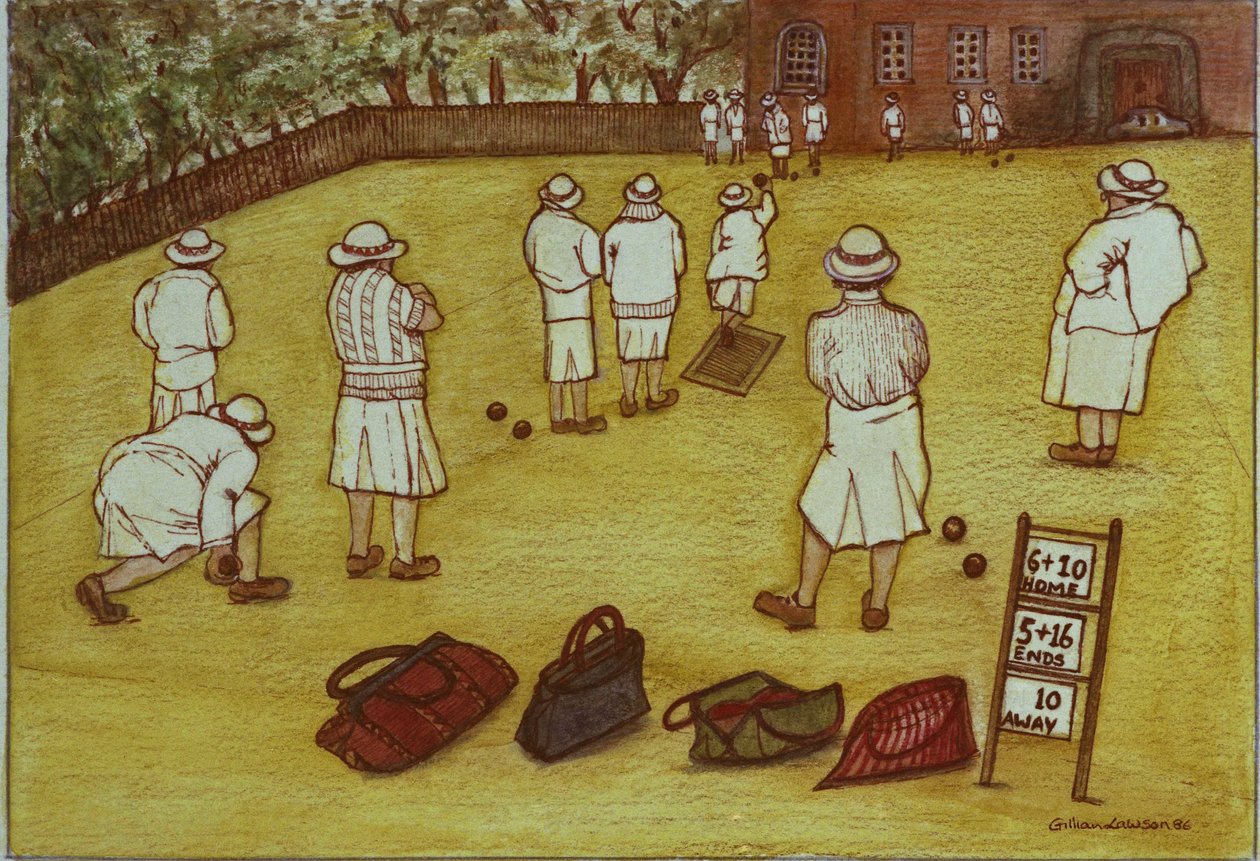 Boliche, 1988 (aguarela sobre papel) de Gillian Lawson