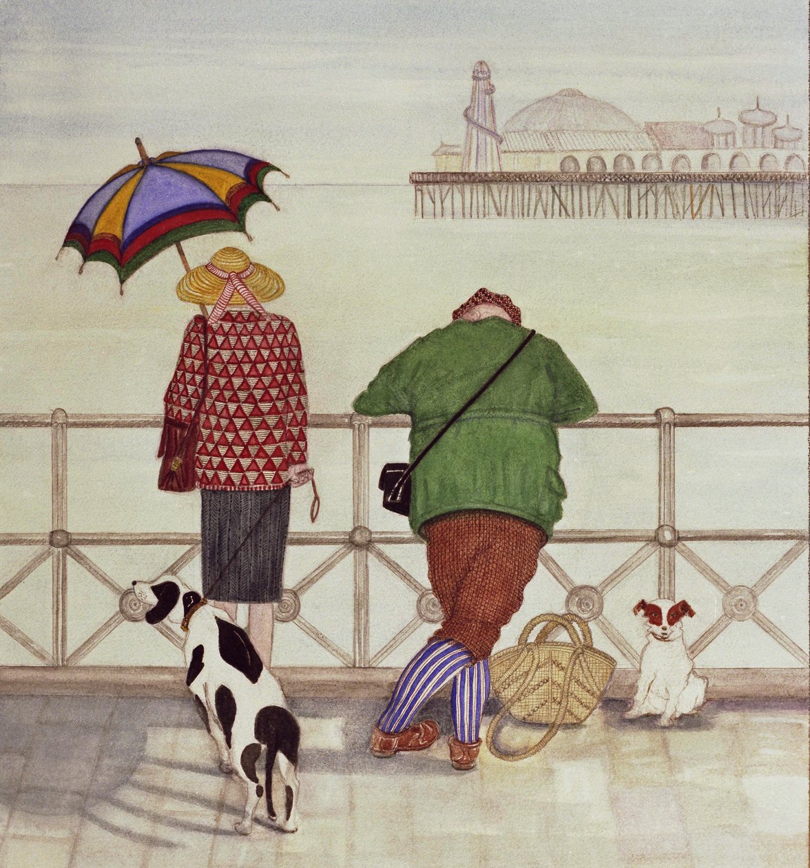 Brighton Pier, 1986 (aguarela sobre papel) de Gillian Lawson