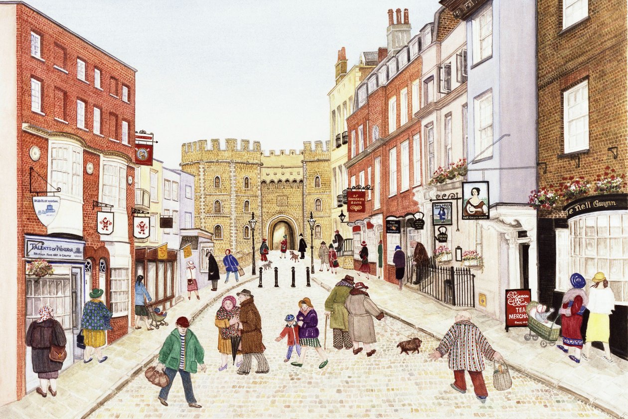 Castelo de Windsor, 1989 (aguarela sobre papel) de Gillian Lawson