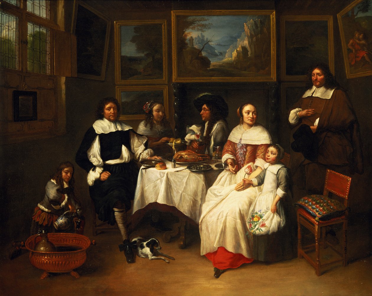Uma família flamenga no jantar de Gillis van Tilborgh the younger