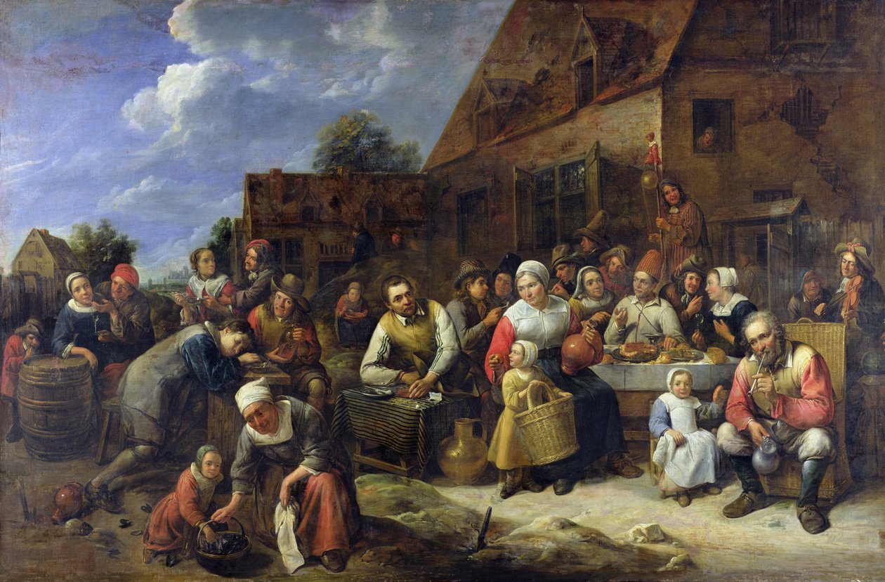 Um banquete de aldeia de Gillis van Tilborgh the younger