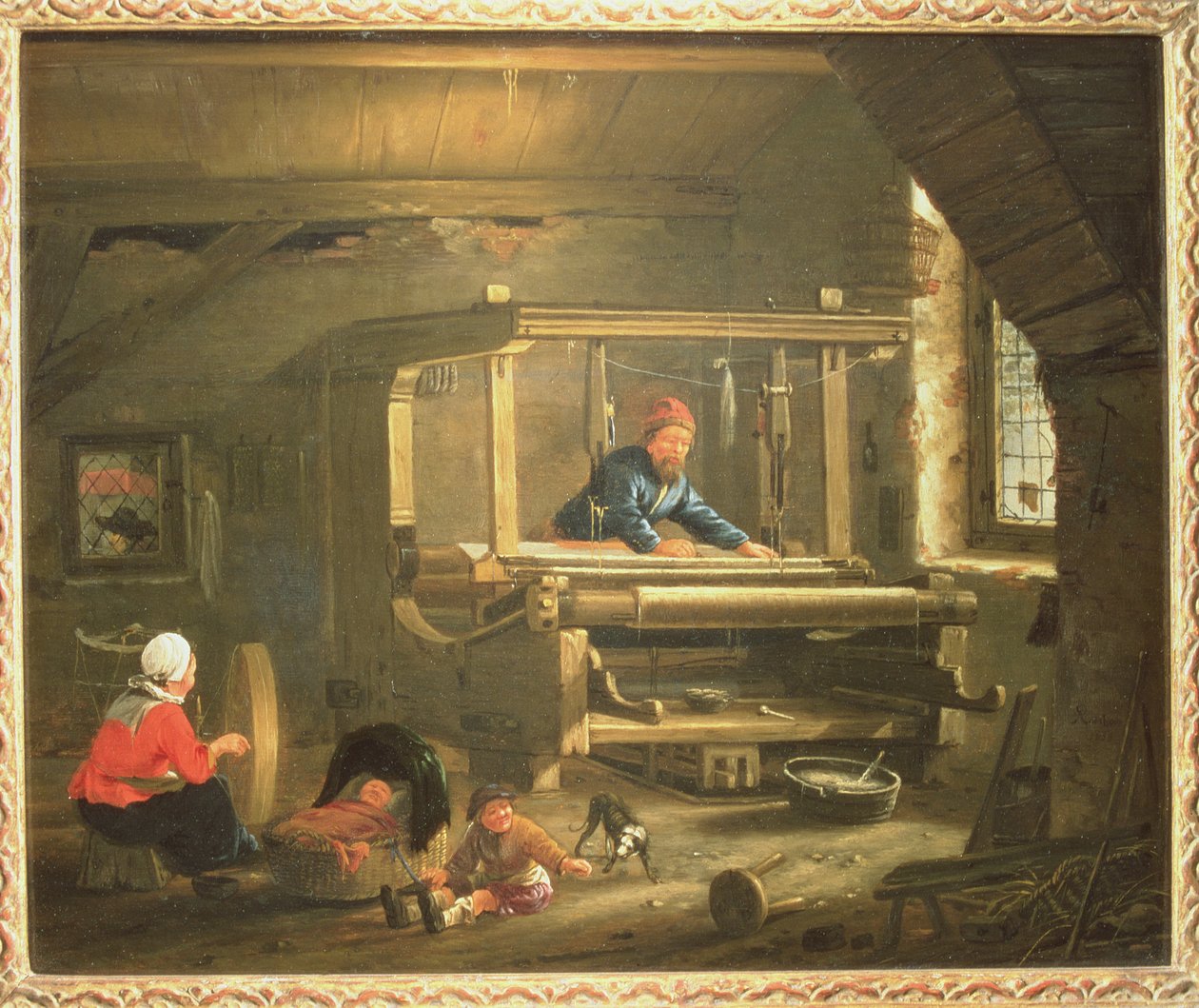 O Workshop de um tecelão de Gillis Rombouts