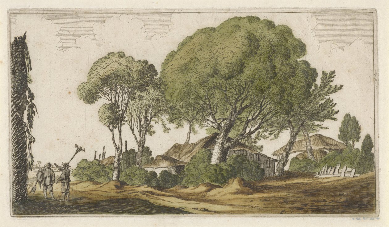 Casas de campo entre árvores
Doze paisagens (título da série) de Gillis van Scheyndel (I)