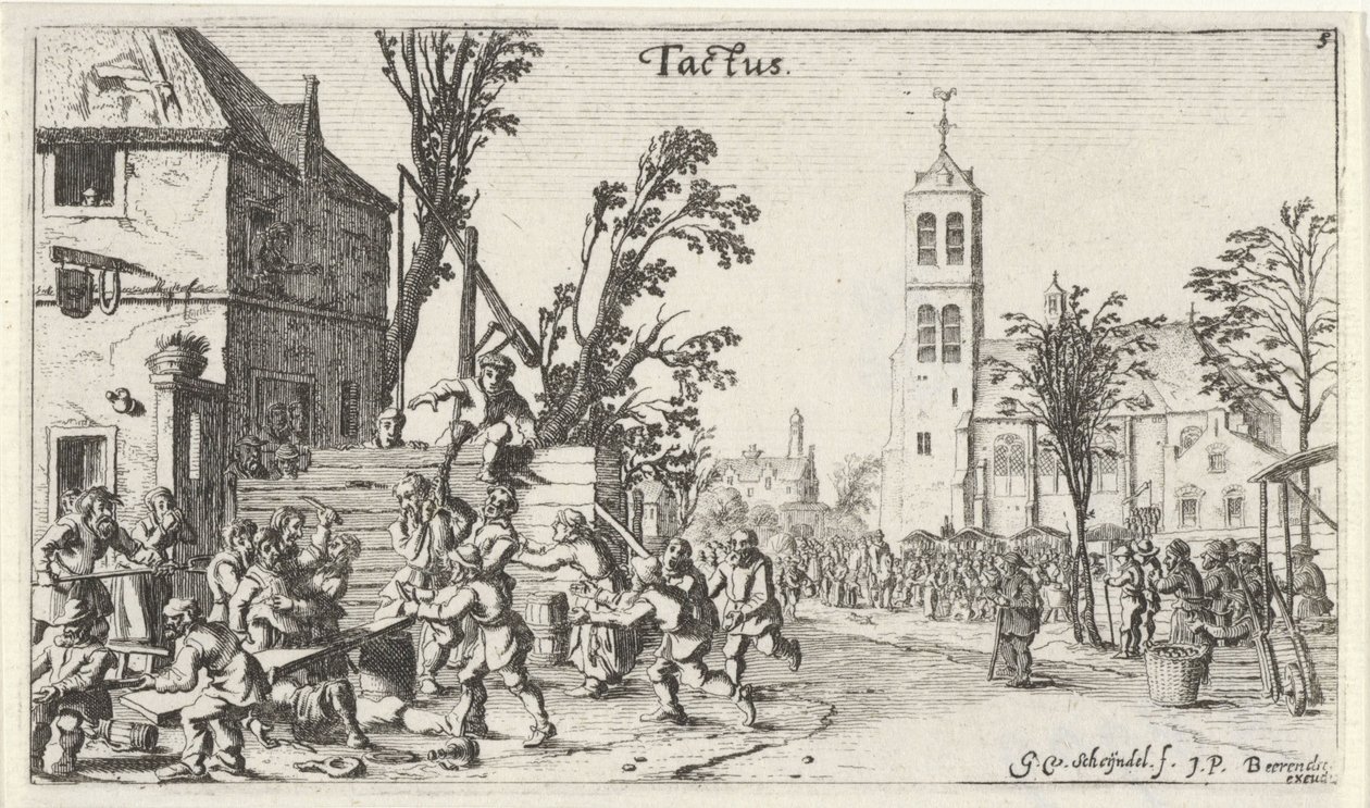 Luta numa pousada (de Tastzin)
Paisagens com os cinco sentidos (título da série) de Gillis van Scheyndel (I)