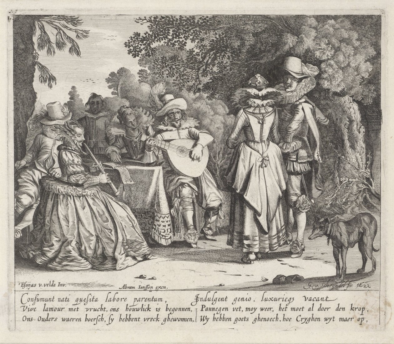 Empresa elegante de fazer música ao ar livre de Gillis van Scheyndel (I)