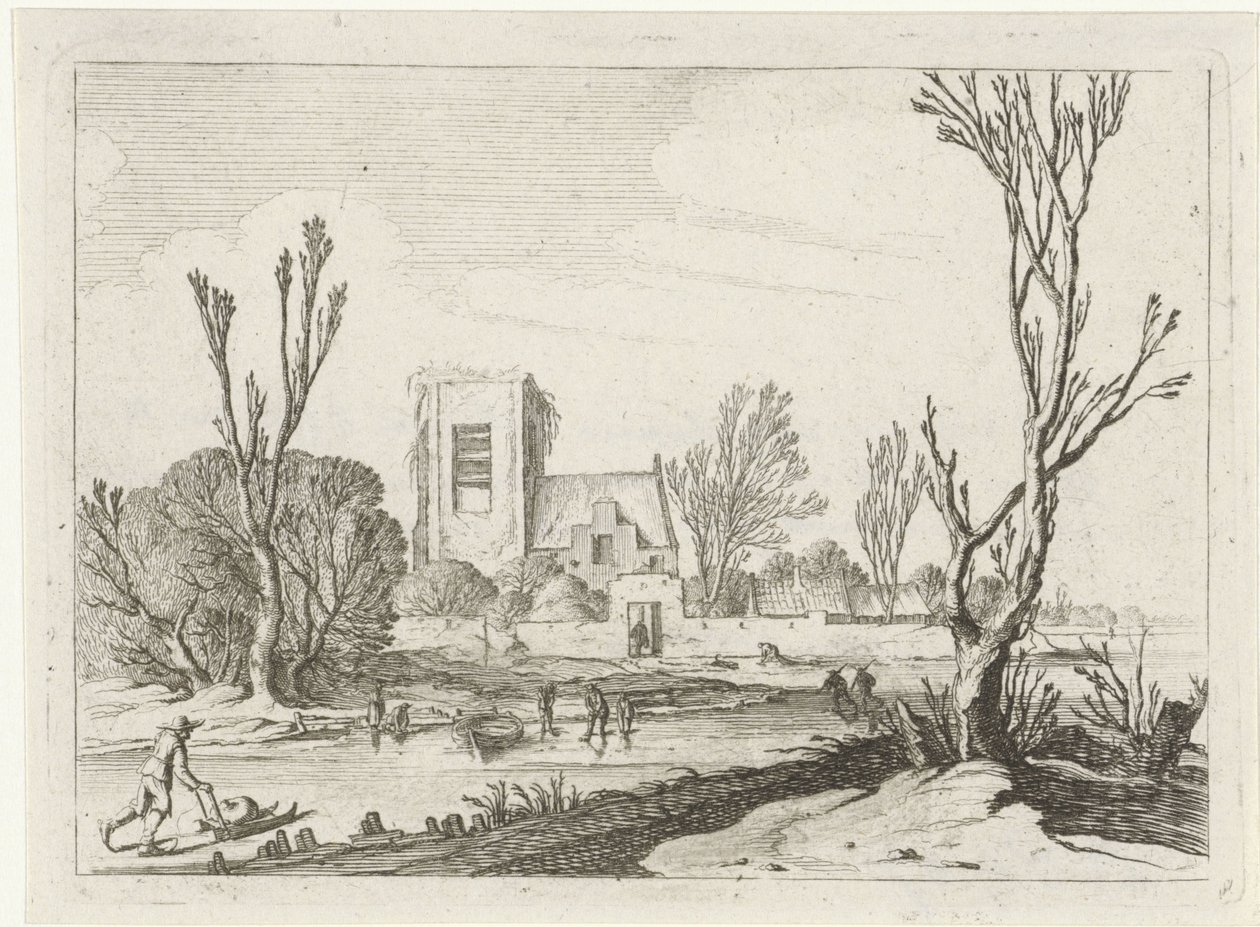 paisagem de inverno Sete paisagens (título da série) de Gillis van Scheyndel (I)