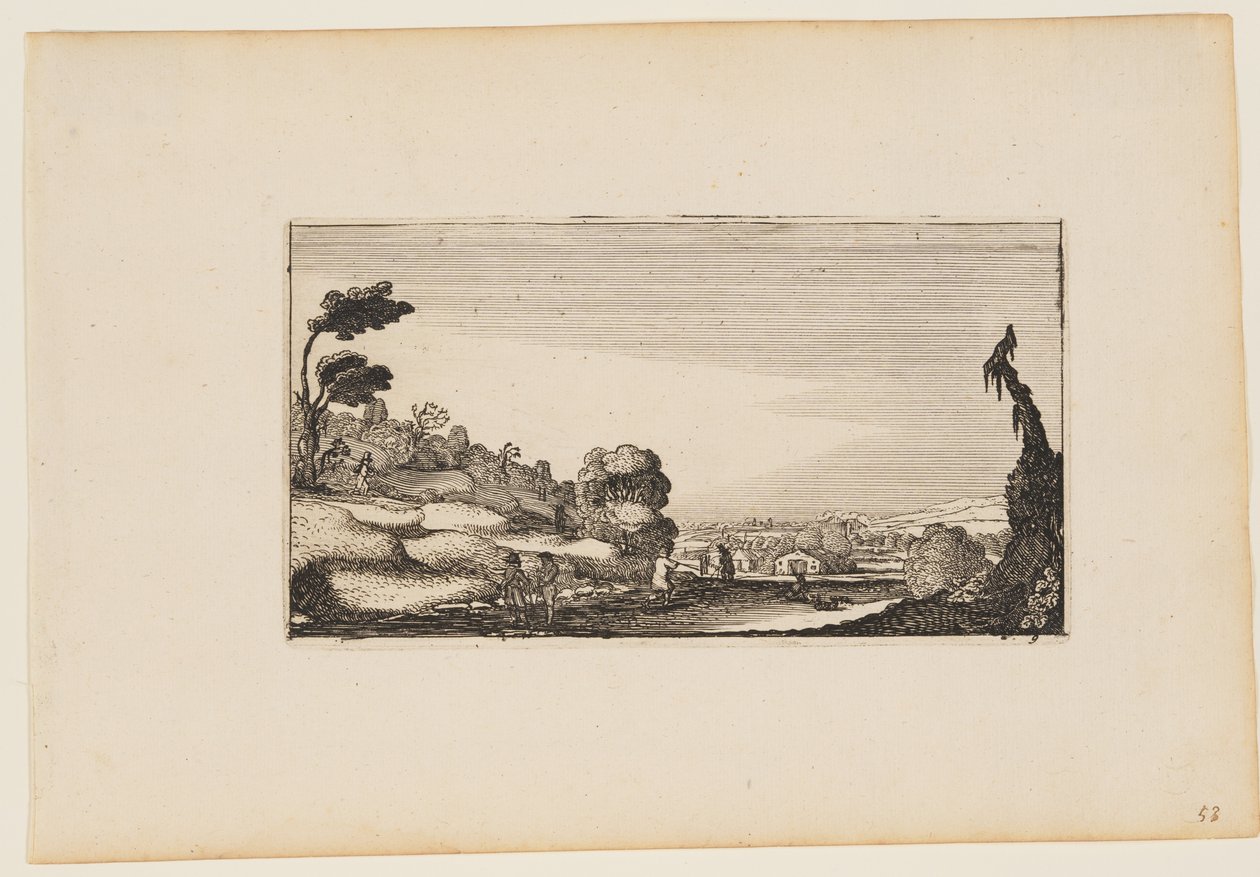 Panorama montanhoso, de Doze paisagens com figuras de Gillis van Scheyndel