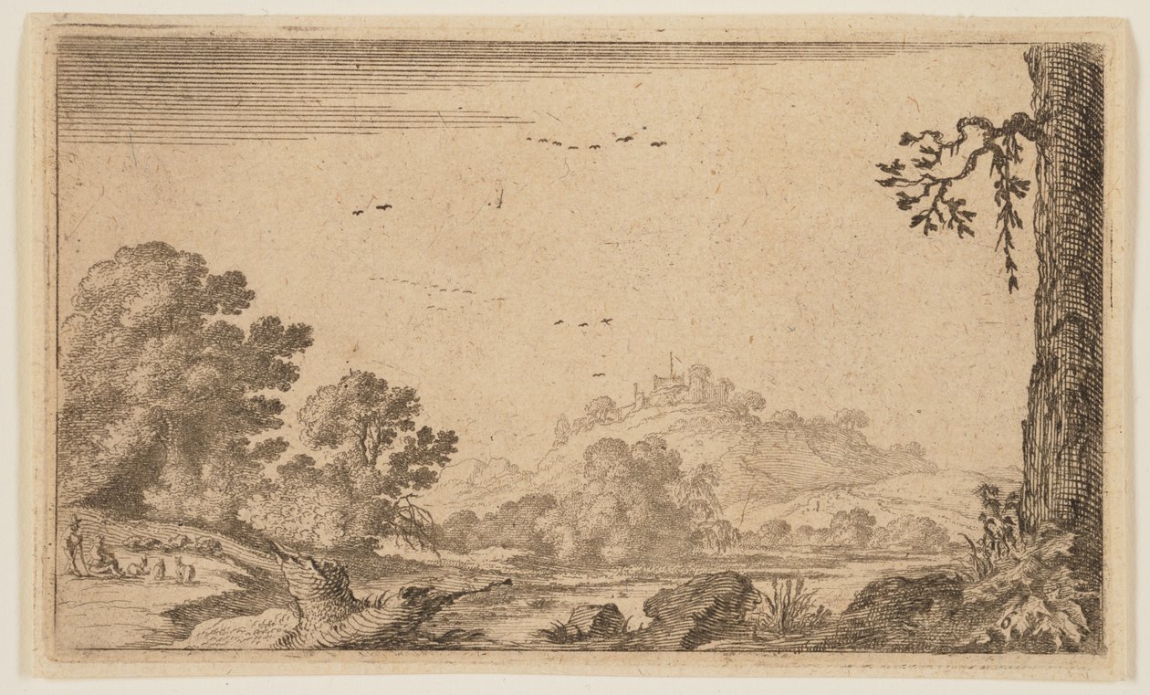 Rio em terreno montanhoso parcialmente aberto, de Twelve Landscapes de Gillis van Scheyndel