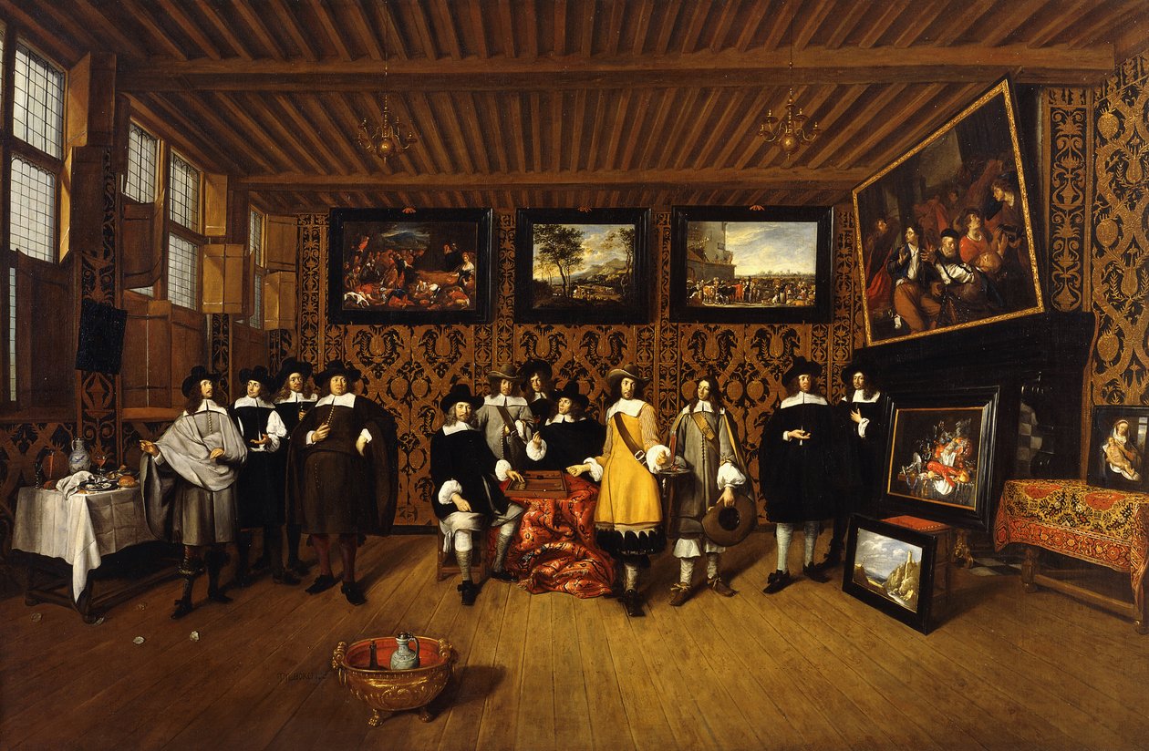 Um Retrato de Grupo de Doze Senhores no Interior, 166- de Gillis van Tilborgh