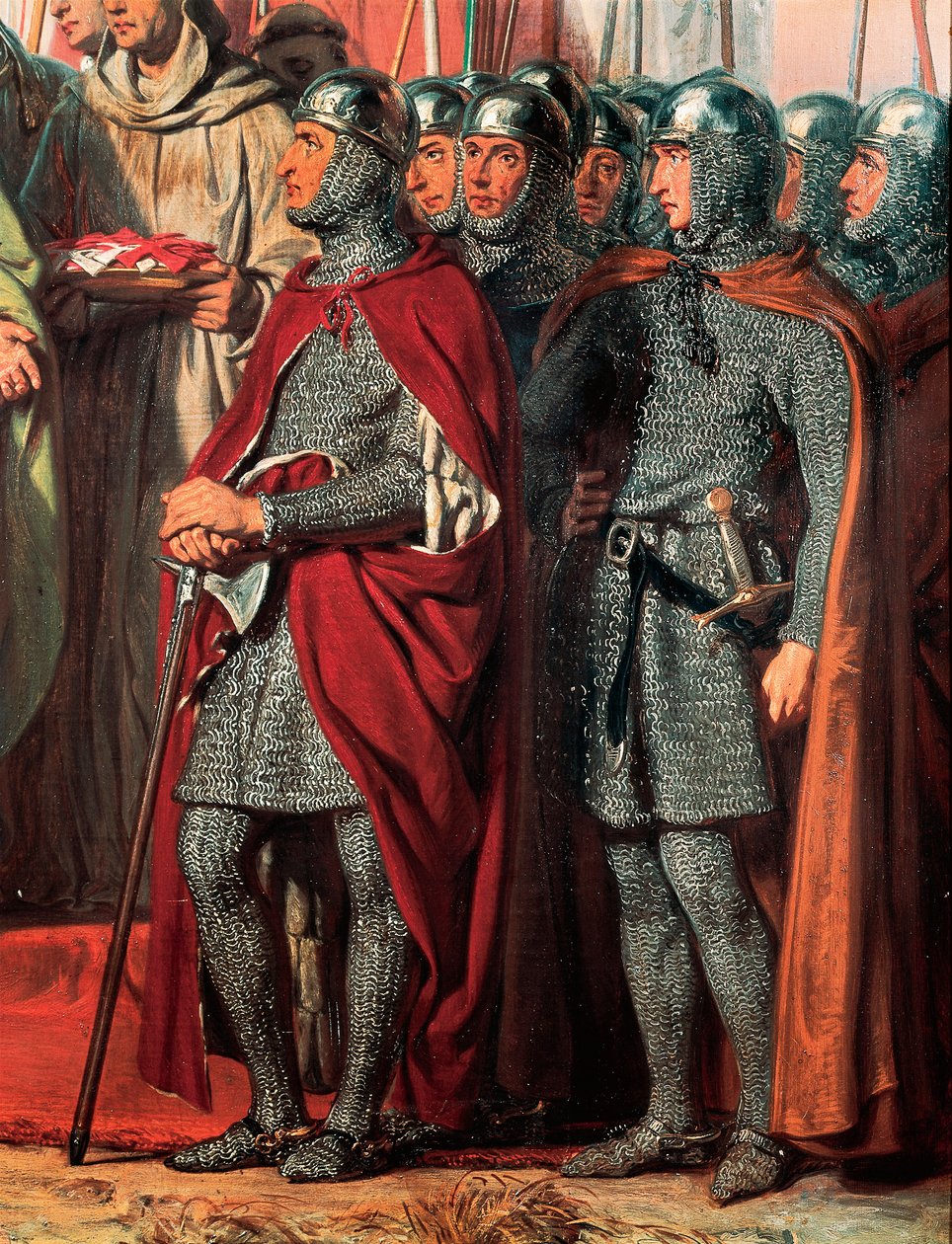 Terceira Cruzada (1189-1192): Encontro e aperto de mão entre Filipe Augusto (Filipe II de França de Gillot Saint Evre