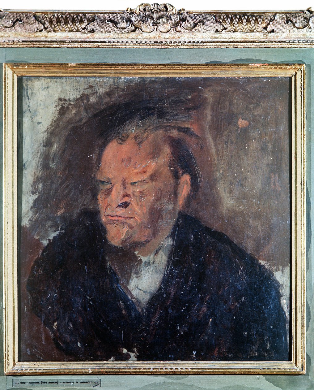 Retrato do poeta italiano Giuseppe Ungaretti (1888-1970). Pintura de Gino Bonichi chamada Scipione (1904-1933) de Gino (1904 33) Bonichi