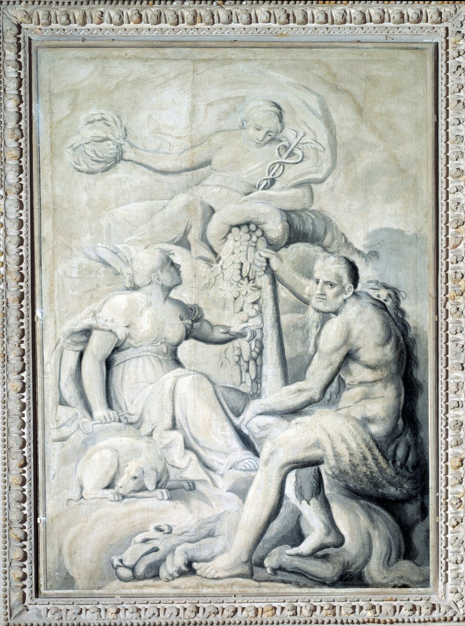 A Felicidade Pública derrama os seus dons dentro da Virtude e da Lealdade (Pintura de Gio Batta Celle