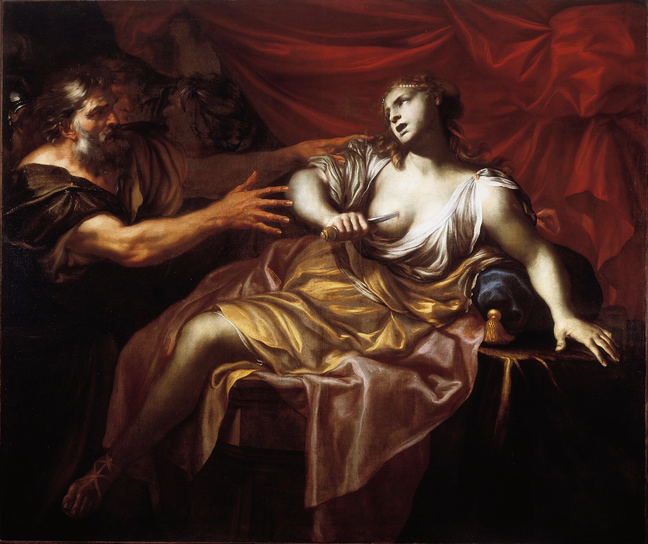 O suicídio de Lucretia (óleo sobre tela) de Gio Raffaele Badaracco