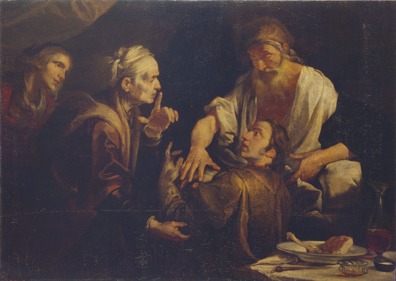 Isaac abençoando Jacó, década de 1640. de Gioacchino Assereto