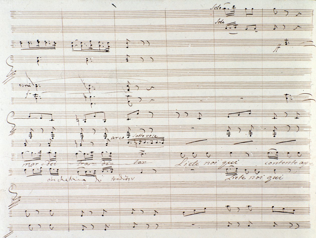 Página da partitura de Le Comte Ory com correcções manuscritas de Gioacchino Rossini de Gioachino Rossini