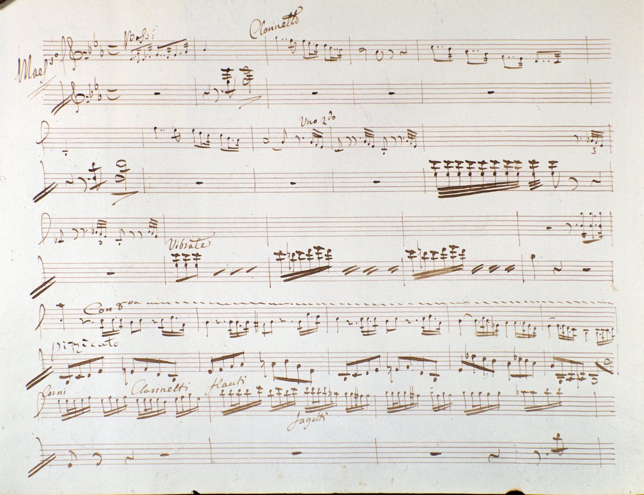 Página de partitura musical de violino para sinfonia em Cinderela, ou Goodness Triumphant de Gioacchino Rossini de Gioachino Rossini