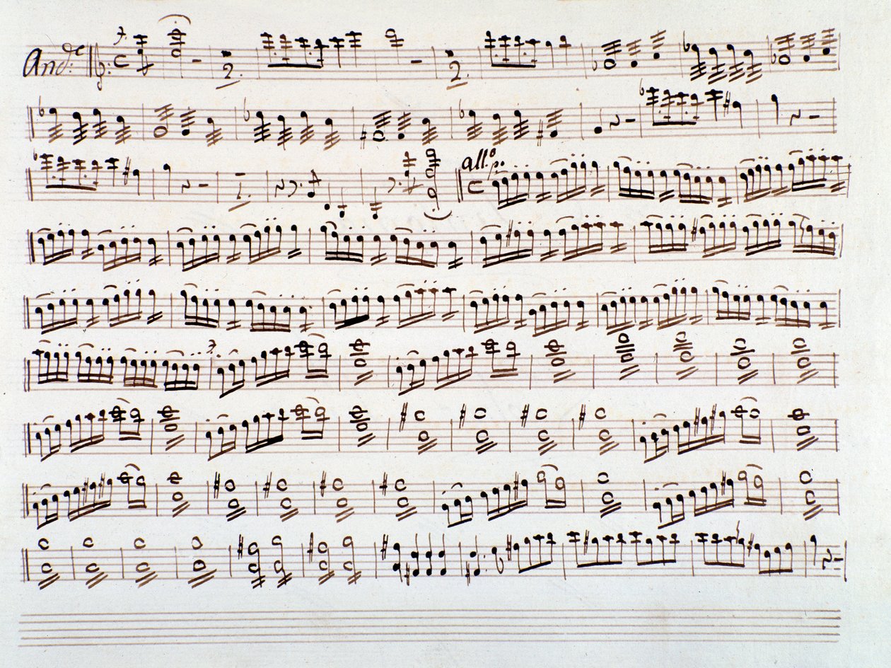 Página de partitura de violino para uma sinfonia de Gioacchino Rossini de Gioachino Rossini