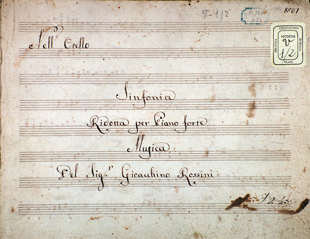 Música para a sinfonia reduzida para o piano de Otello, ópera de Gioacchino Rossini de Gioachino Rossini