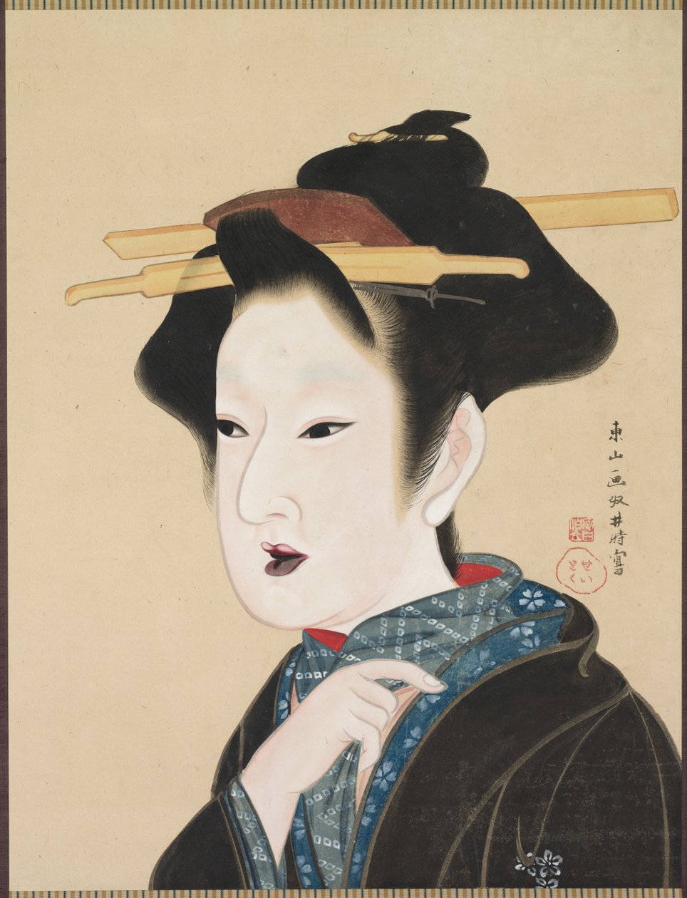 Retrato de uma mulher, do século XIX. de Gion Seitoku