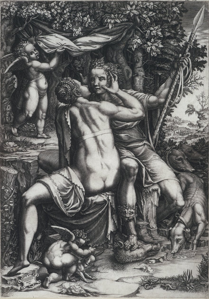 Vênus e Adonis de Giorgio Ghisi