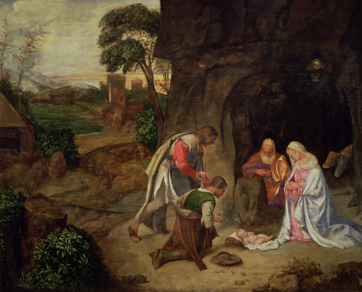 Adoração dos Pastores, 1510 (painel) de Giorgio Giorgione