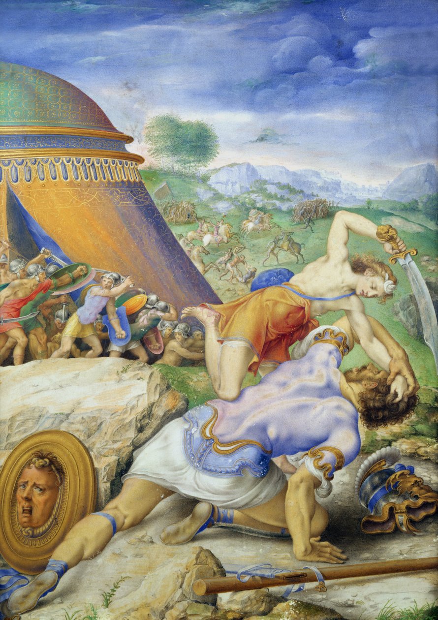 Davi e Golias, c.1557-61 de Giorgio Giulio Clovio