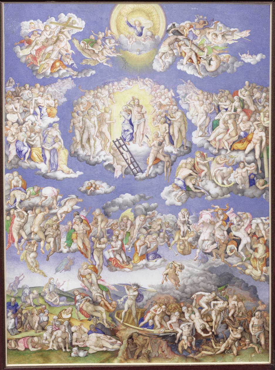 Juízo Final (depois de Michelangelo), c.1570 (pergaminho) de Giorgio Giulio Clovio