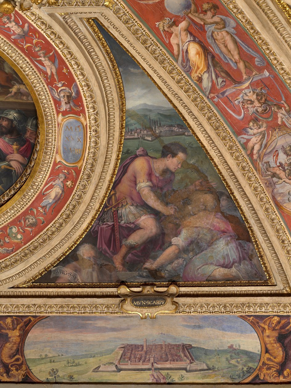 Alegoria de Borgo San Sepolcro; para o fundo, vista de Scarperia de Giorgio Vasari
