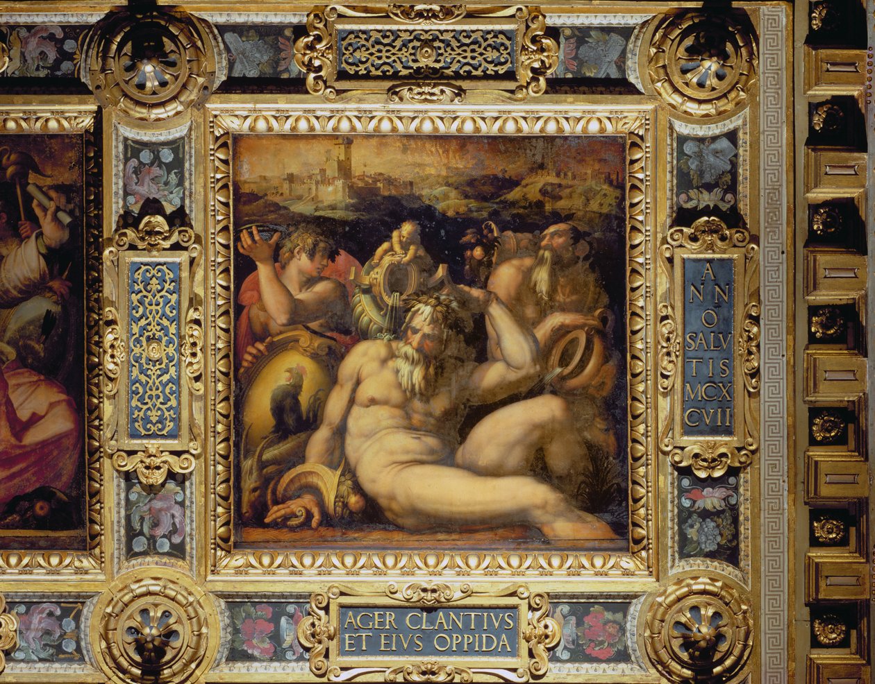 Alegoria da região de Chianti do teto do Salone dei Cinquecento, 1565 (painel) de Giorgio Vasari