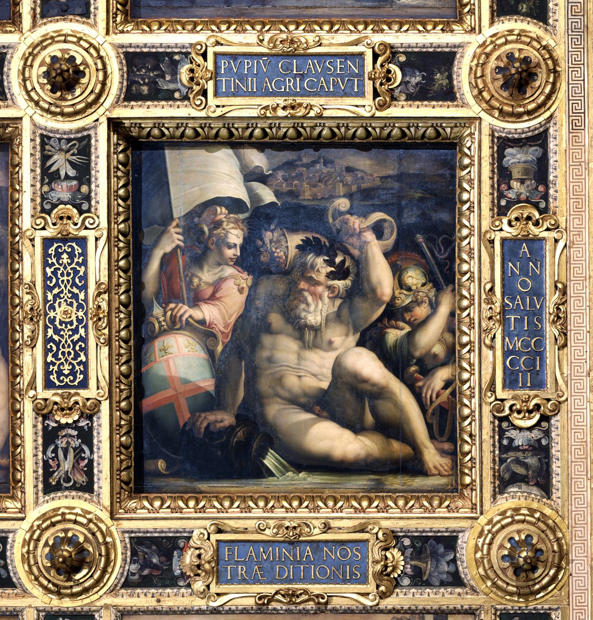 Alegoria da região de Romagna a partir do teto do Salone dei Cinquecento, 1565 (painel) de Giorgio Vasari