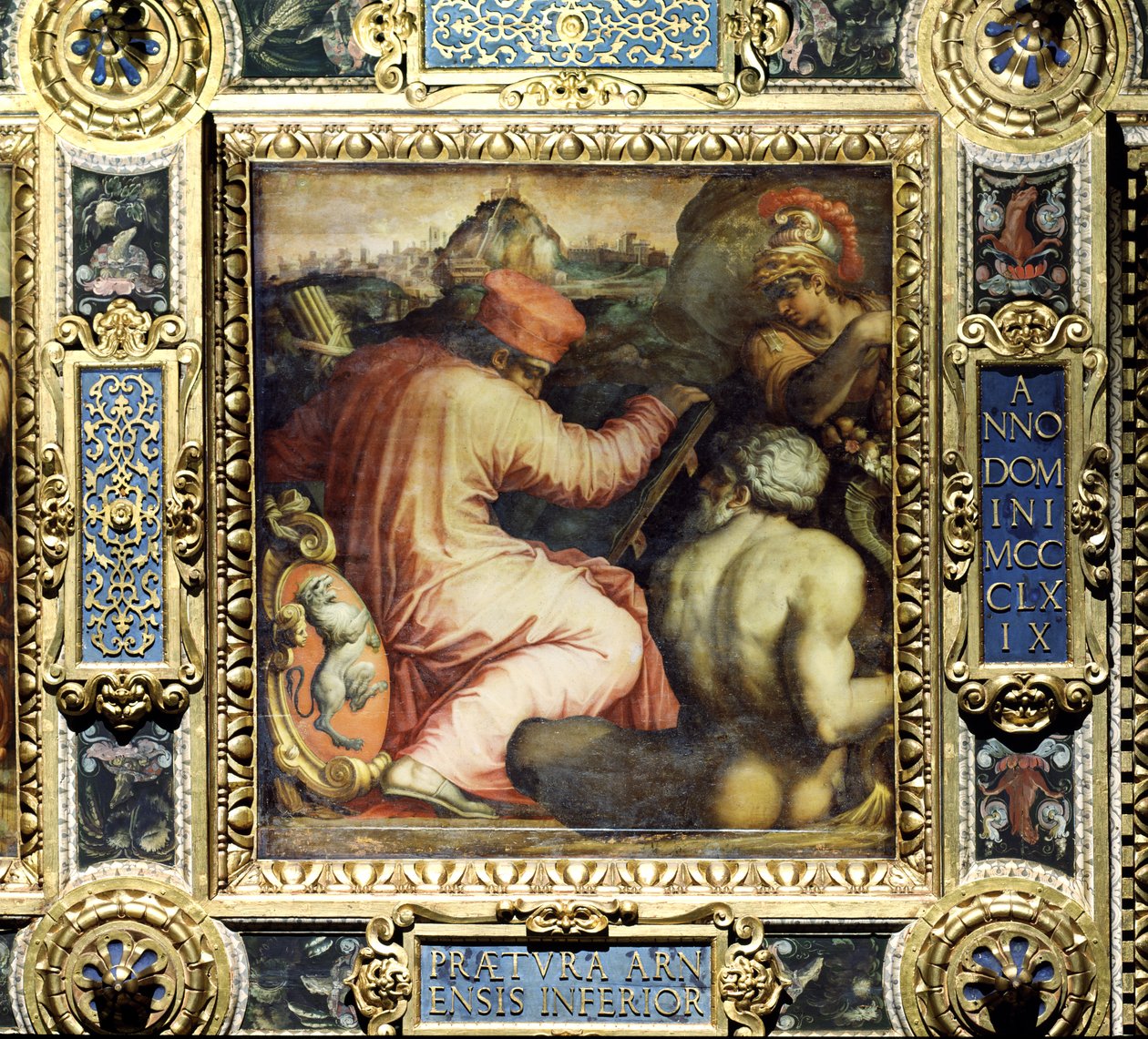 Alegoria da cidade de San Miniato e do Baixo Valdarno a partir do teto do Salone dei Cinquecento, 1565 (painel) de Giorgio Vasari