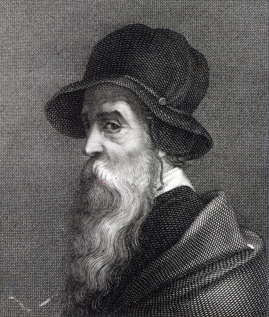 Benvenuto Cellini, gravado por Franz Erich Moritz Steinla de Giorgio Vasari