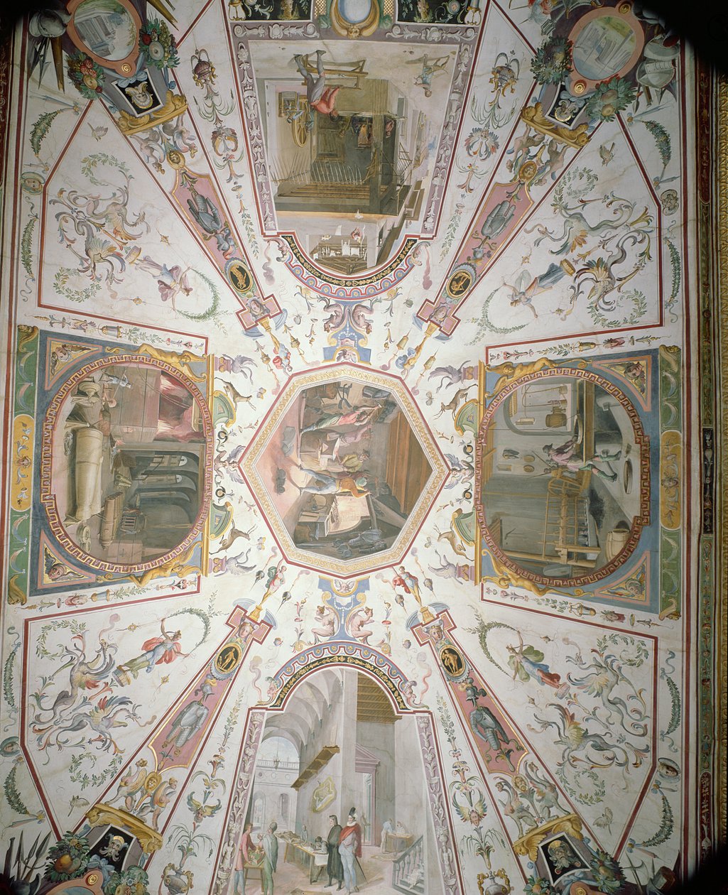 Teto do Corredor de Vasari, 1560-80 de Giorgio Vasari