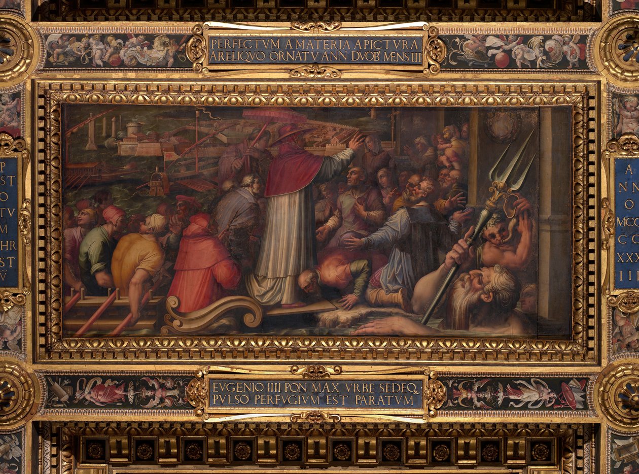 Eugenio IV desembarca em Leghorn para se refugiar em Florença de Giorgio Vasari