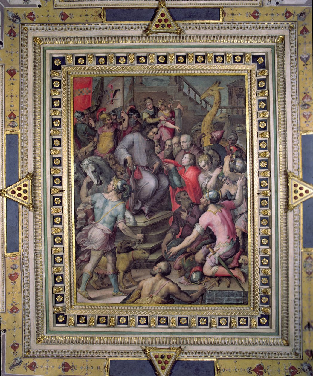 Lorenzo de Medici recebe presentes de seus embaixadores de Giorgio Vasari