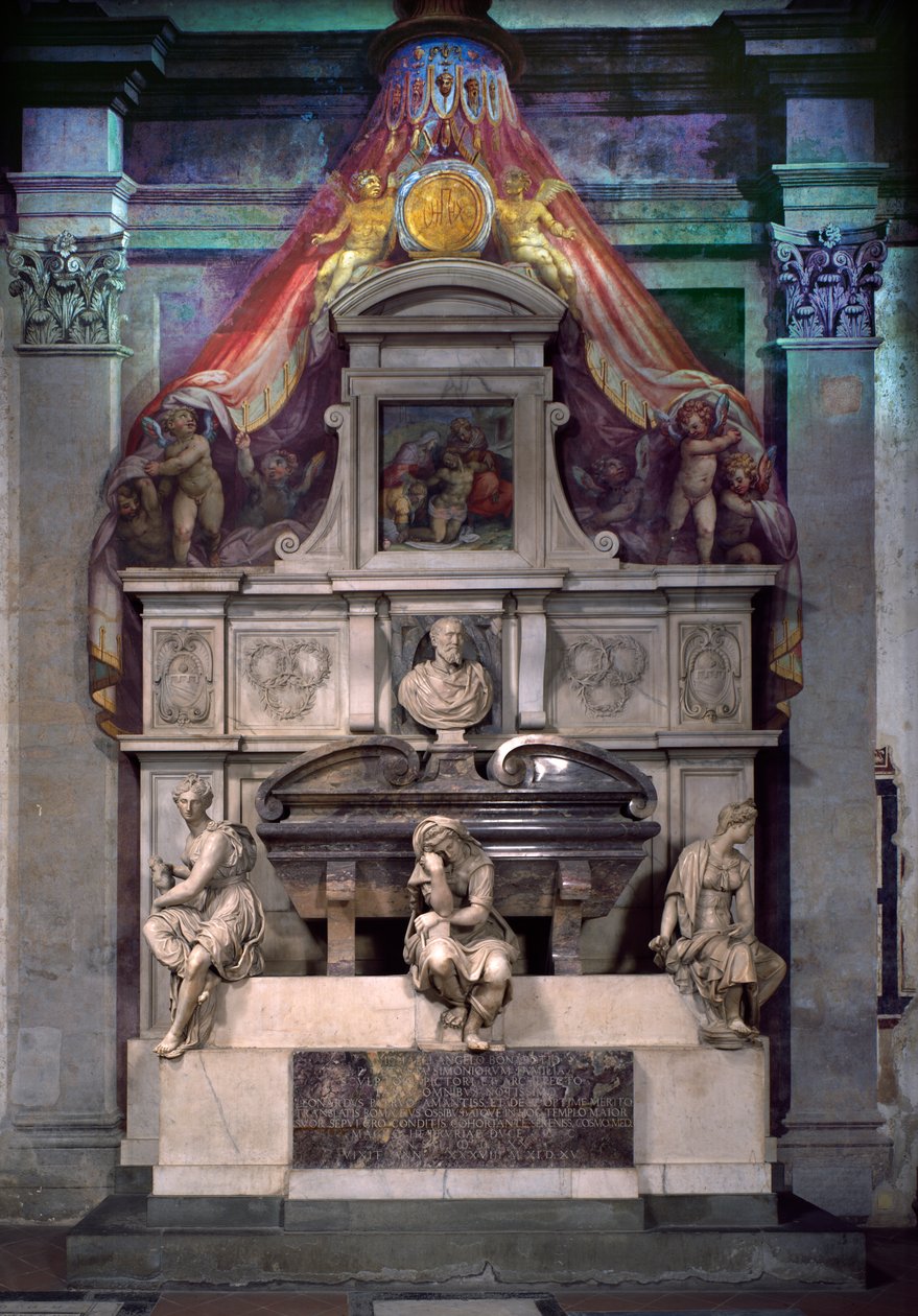 Monumento a Michelangelo Buonarroti (1475-1564) (mármore) de Giorgio Vasari
