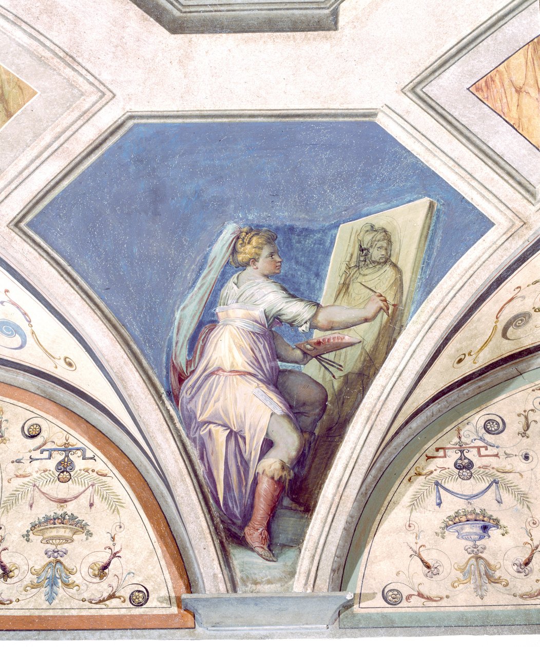 Pintura, As Quatro Artes, Peduccio, Camera della Fama, 1542 de Giorgio Vasari