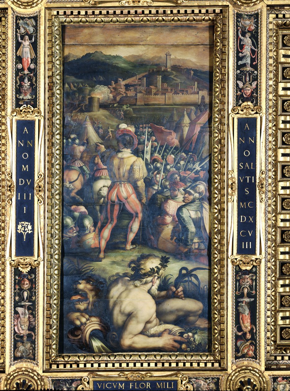 A captura de Vicopisano do teto do Salone dei Cinquecento, 1565 (painel) de Giorgio Vasari