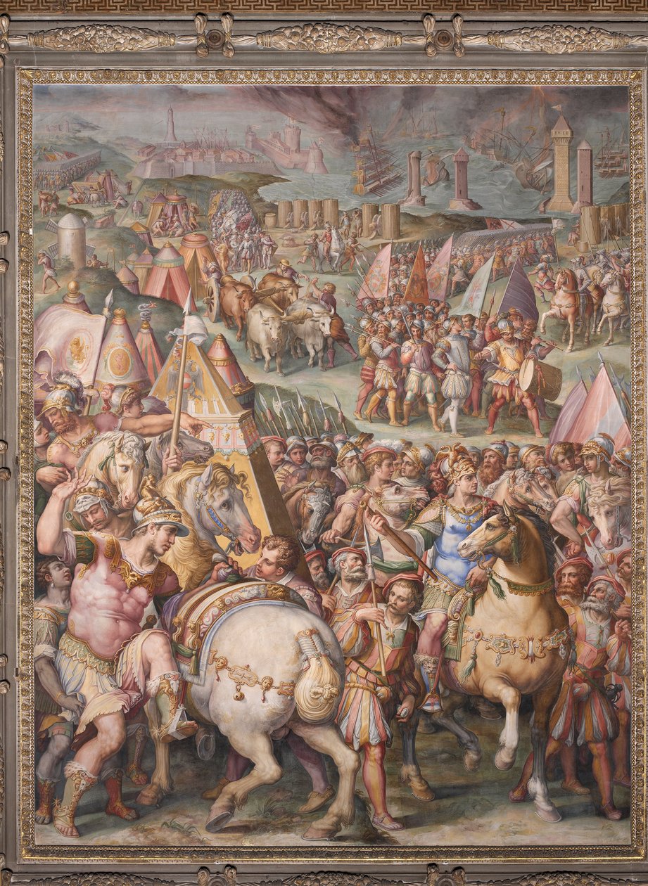 O imperador Massimiliano levanta o cerco de Livorno de Giorgio Vasari