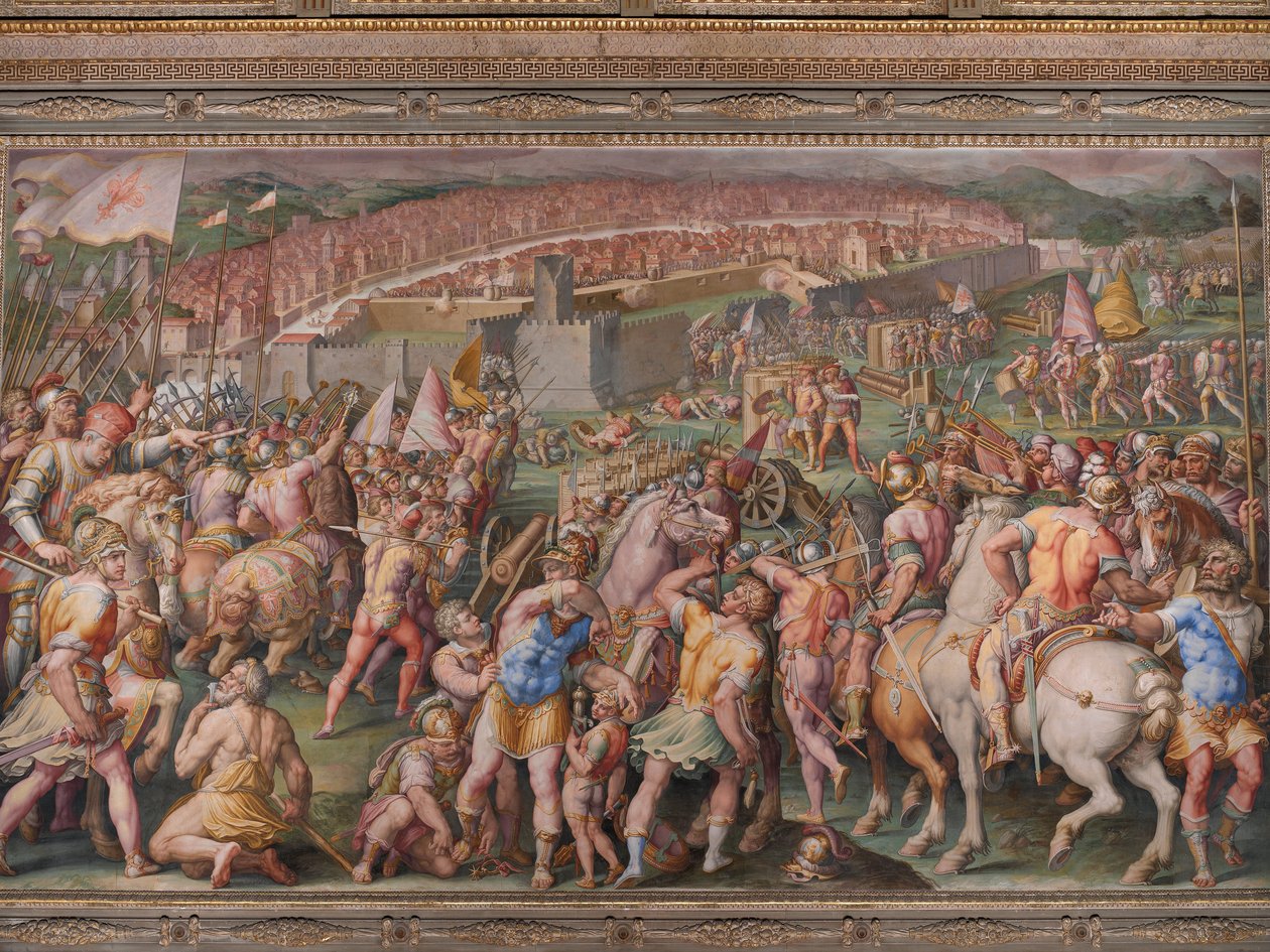 A tomada da fortaleza de Stampace em Pisa de Giorgio Vasari