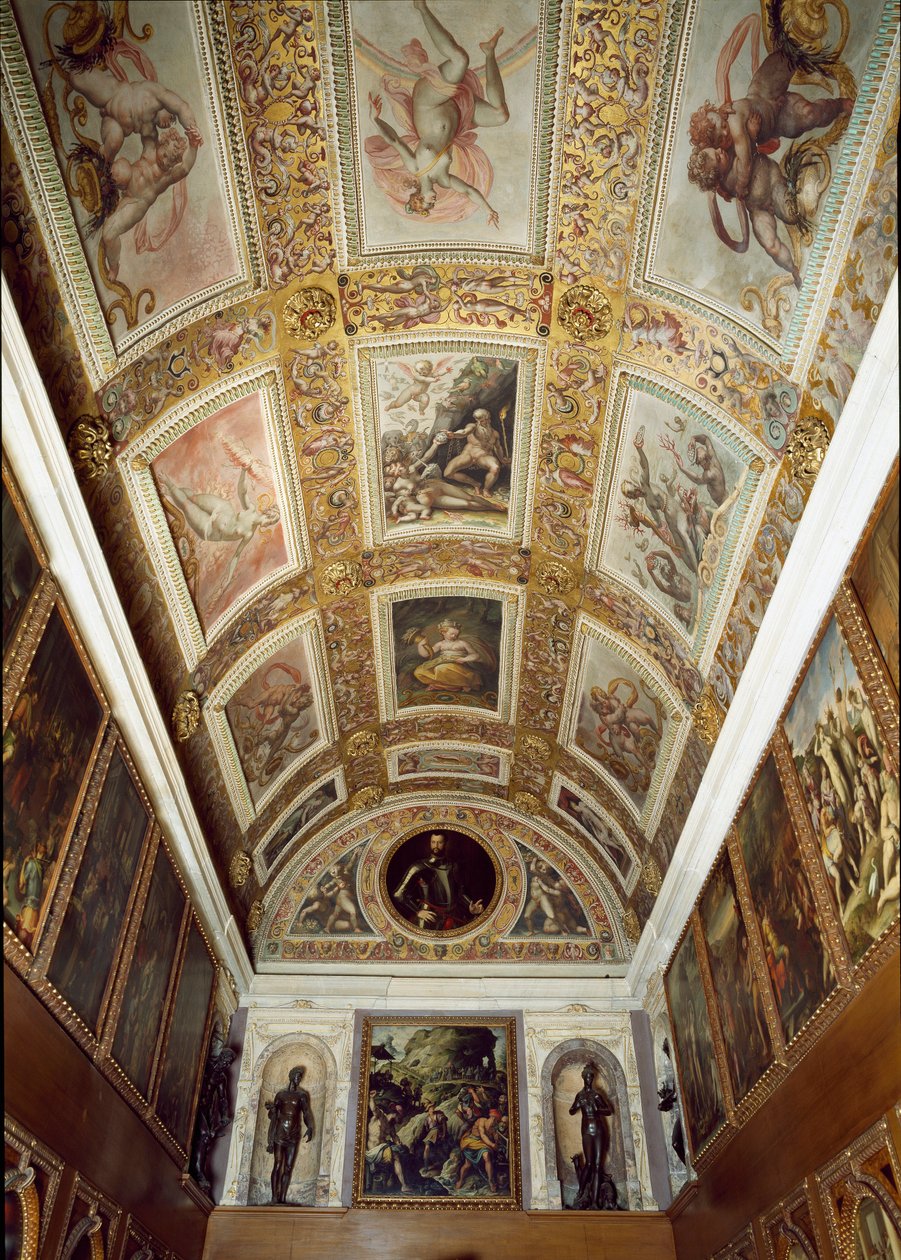 História do Prometeu (teto do Studiolo de Francesco I de Medici de Giorgio (and workshop) Vasari