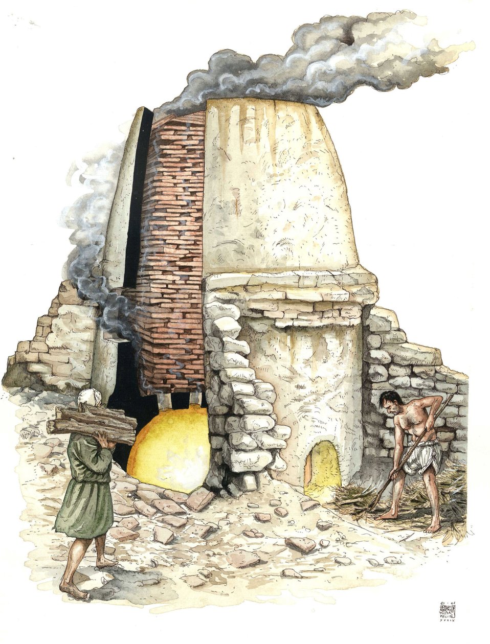 Idade Média: o forno de tijolo alimenta a lenha. Século XII de Giorgio Albertini