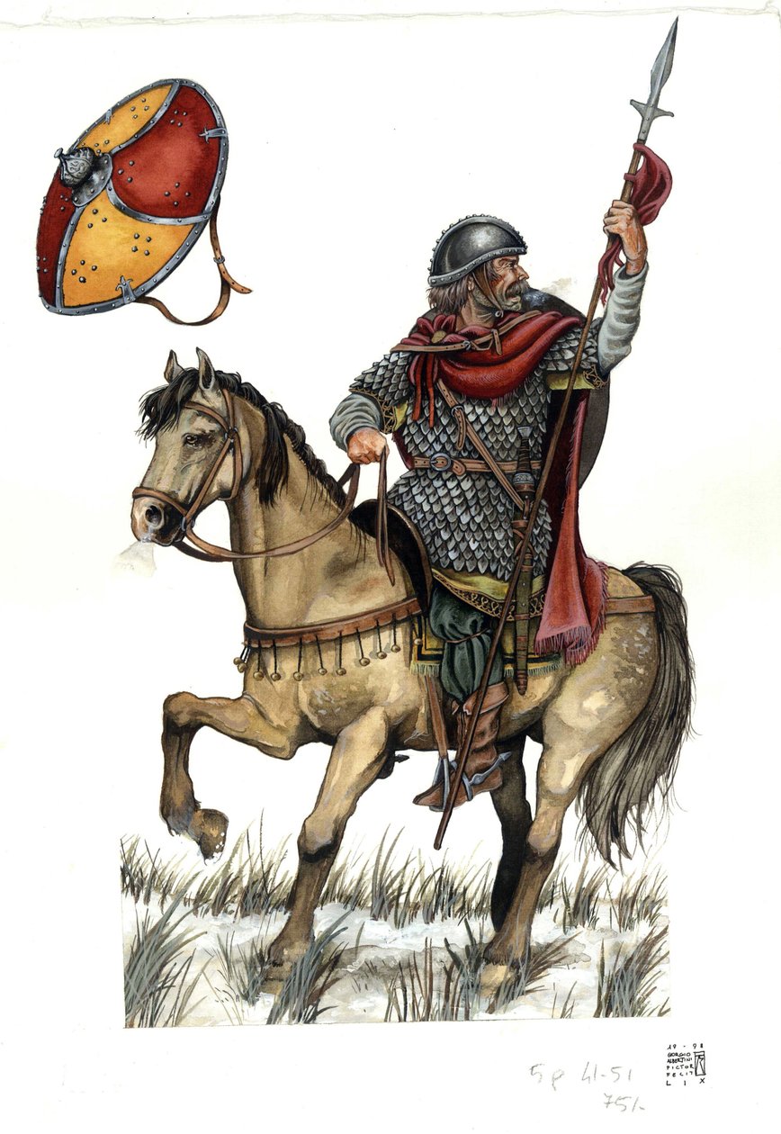 Idade Média: soldado da cavalaria pesada carolíngia. Século VIII de Giorgio Albertini