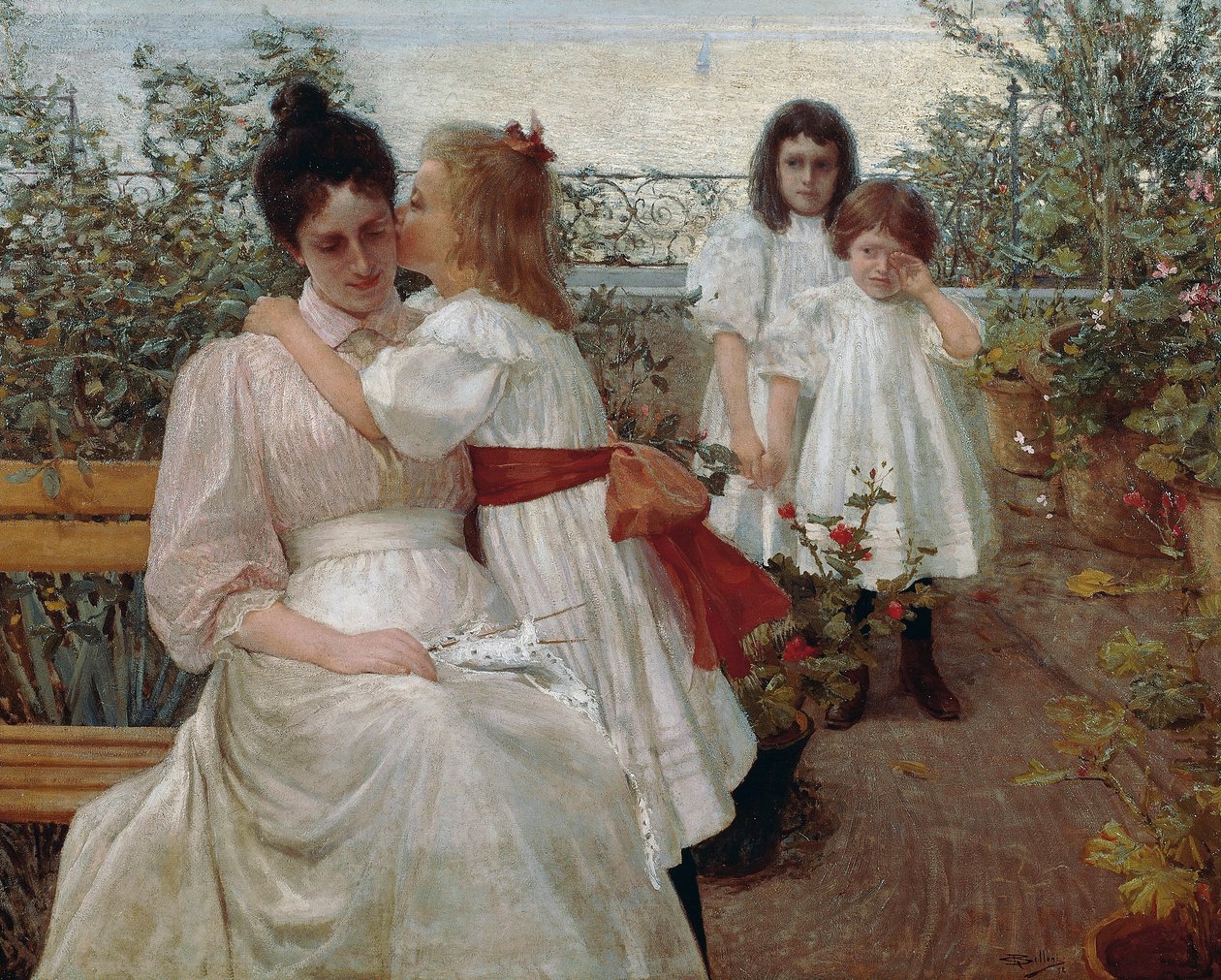 Almas pequenas, pintura de Giorgio Belloni (1861-1944), óleo sobre tela de Giorgio Belloni