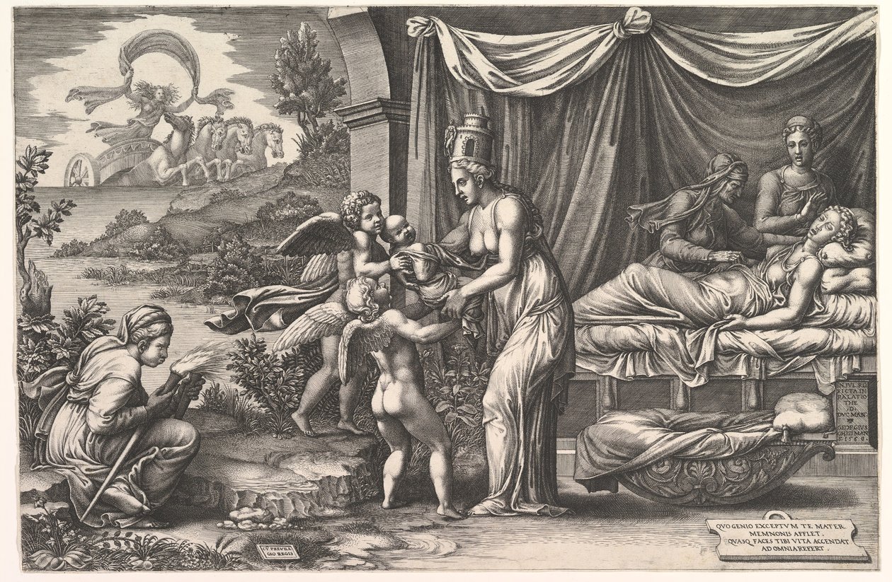 Alegoria do nascimento, 1558. de Giorgio Ghisi