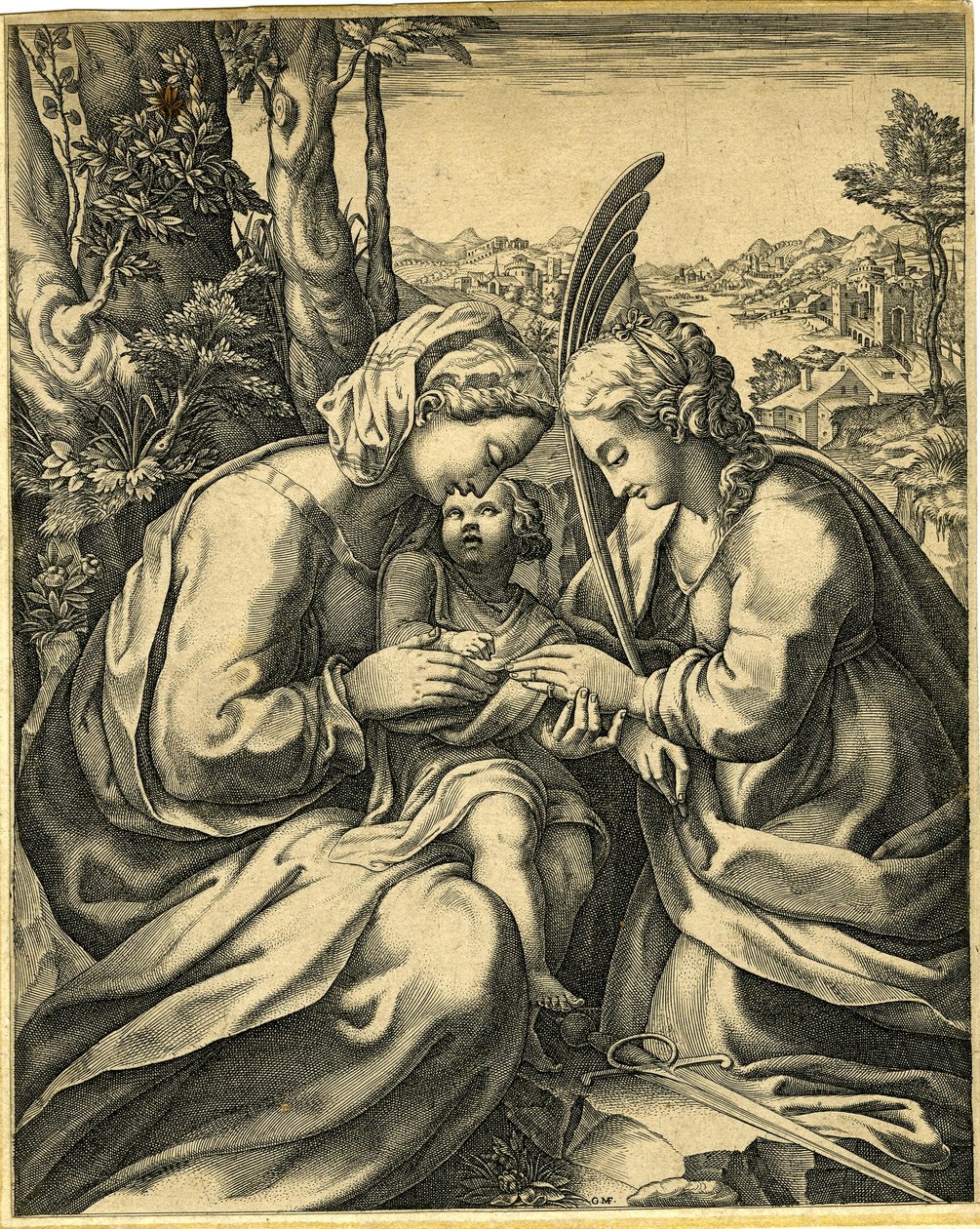 Giorgio Ghisi - O Casamento de Santa Catarina, 1850,0413.130 de Giorgio Ghisi